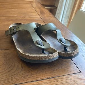 Green Birkenstock sandals